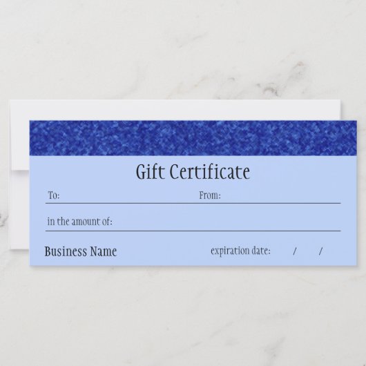 Carte Bijoux - Certificat cadeau Sapphire (Devant)