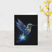 Carte Bijoux Colibri - Sapphire bleu (Fleur jaune)