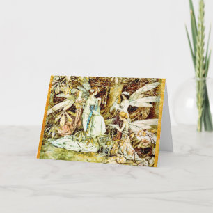 Carte Bijoux de fée avec bordure or Anniversaire