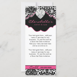 Carte bijoux en rack Damask blanc noir rose floral
