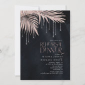 Carte Bijoux Palm Feuille de répétition Dîner Rose Gold  (Devant)