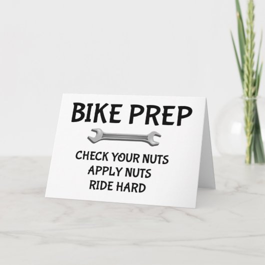 Carte Bike Prep Funny Devis Spanner Cadeau (Devant)