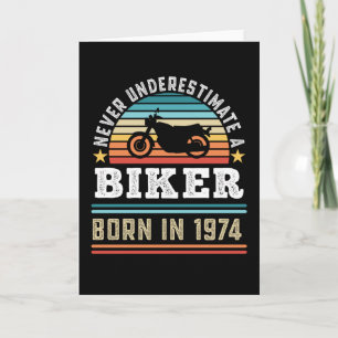 Carte Biker né 1974 50e anniversaire Motorbike Cadeau Pa