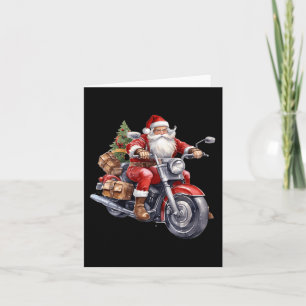 Carte Biker Santa Claus Sur Moto Amusants Noël Biki
