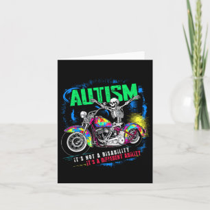 Carte Biker Skeleton équitation Moto Puzzle Autism Awa