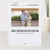 Carte Bilan de l'année Noël Journal Grand Format (Dos)