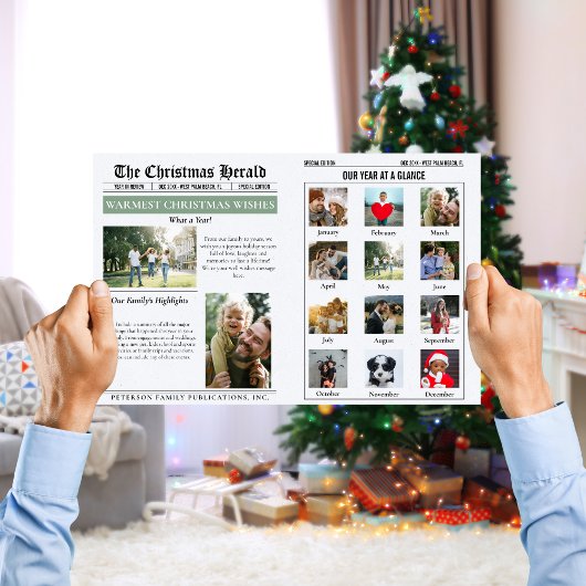 Carte Bilan de l'année Noël Journal Grand Format