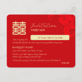 Carte Bilingual Vietnamese English Red Wedding Thiep Moi (Devant)