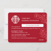 Carte Bilingue vietnamien anglais rouge Mariage Thiep Mo (Devant)