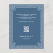 Carte Bilingue Vietnamien Bleu Chanson Hy Wedding RSVP (Dos)
