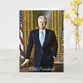Carte Bill Clinton 42e Président Blank Greeting Card (Fleur jaune)