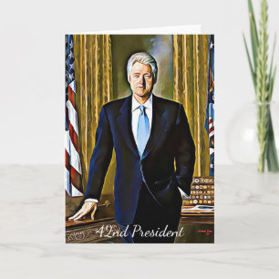 Carte Bill Clinton 42e Président Blank Greeting Card