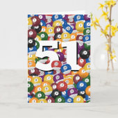 Carte Billard Anniversaire Balls Pour 51e Anniversaire (Fleur jaune)