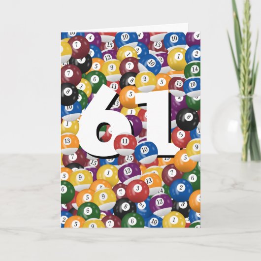 Carte Billard Anniversaire Balls Pour 61e Anniversaire (Devant)