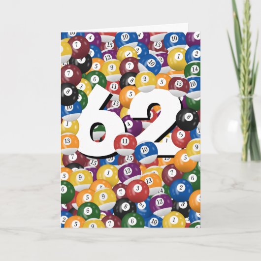 Carte Billard Anniversaire Balls Pour 62e Anniversaire (Devant)