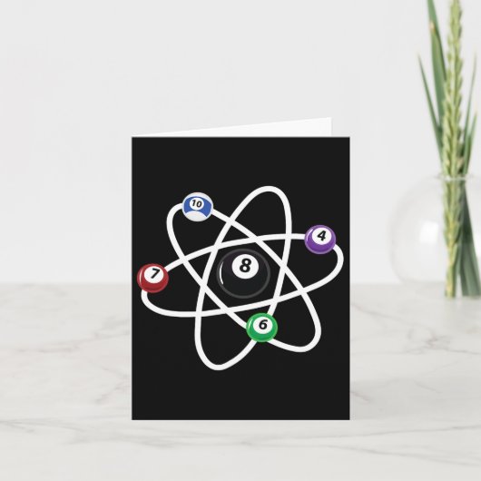 Carte Billard Atom Science Shirt 8 balles Pool Lovers Bi (Devant)
