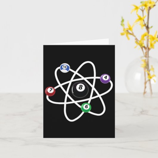 Carte Billard Atom Science Shirt 8 balles Pool Lovers Bi (Fleur jaune)