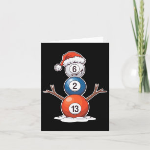Carte Billard Bonhomme de neige de Noël avec table de bi