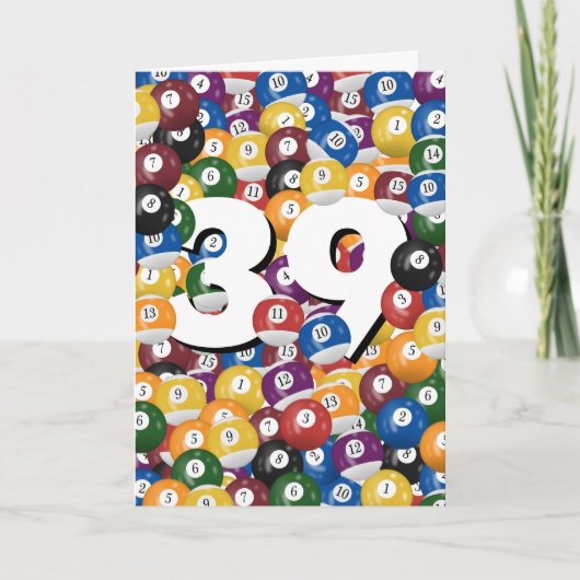 Carte Billard d'anniversaire pour 39e anniversaire (Devant)