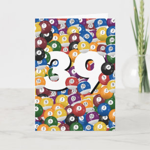 Carte Billard d'anniversaire pour 39e anniversaire