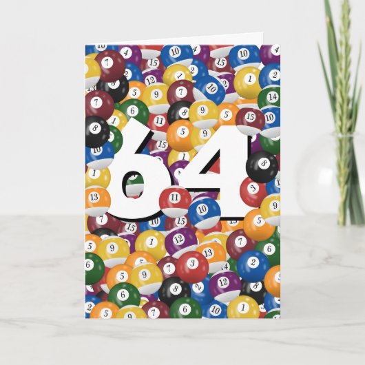 Carte Billard d'anniversaire pour 64e anniversaire (Devant)