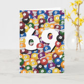 Carte Billard d'anniversaire pour 69e anniversaire (Fleur jaune)