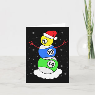 Carte Billard Noël Snowman Shirt Pool Joueur Chri