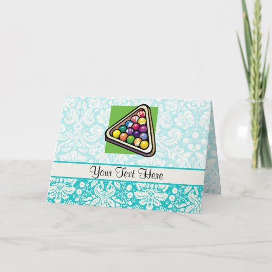 Carte Billards turquoises de damassé (Devant)