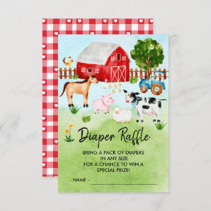 Carte Billet Baby shower de lessive pour animaux de ferm