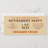 Carte Billet Brasserie à thème bière Kraft Retraite Part (Devant)