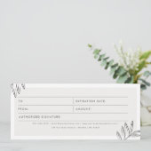 Carte Billet cadeau Boho Feuille Business Logo (Debout devant)