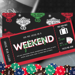 Carte Billet cadeau de la fête du Nouvel An Vegas Getawa