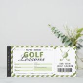 Carte Billet cadeau de leçon de golf Certificat (Debout devant)