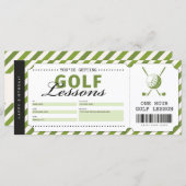 Carte Billet cadeau de leçon de golf Certificat (Devant / Derrière)