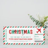 Carte Billet cadeau de Noël Boarding Pass (Debout devant)