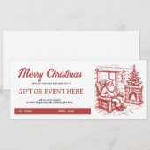 Carte Billet cadeau de Noël Fireside Cheer (Devant / Derrière)