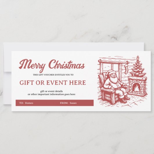 Carte Billet cadeau de Noël Fireside Cheer (Devant)