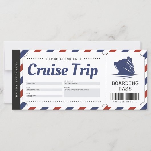 Carte Billet cadeau de voyage de Pass d'embarquement de  (Devant)