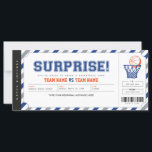 Carte Billet cadeau du stade de basket-ball surprise<br><div class="desc">MODIFIABLE. Une idée cadeau pour surprendre votre bien-aimé à un match de basket ! Ce modèle de billet peut être utilisé pour toute occasion.  Pour une conception personnalisée,  envoyez-moi un message</div>