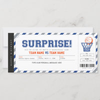 Billet cadeau du stade de basket-ball surprise