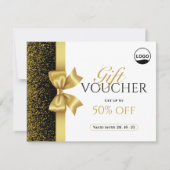 Carte Billet cadeau Gold Bow sophistiqué (Devant)