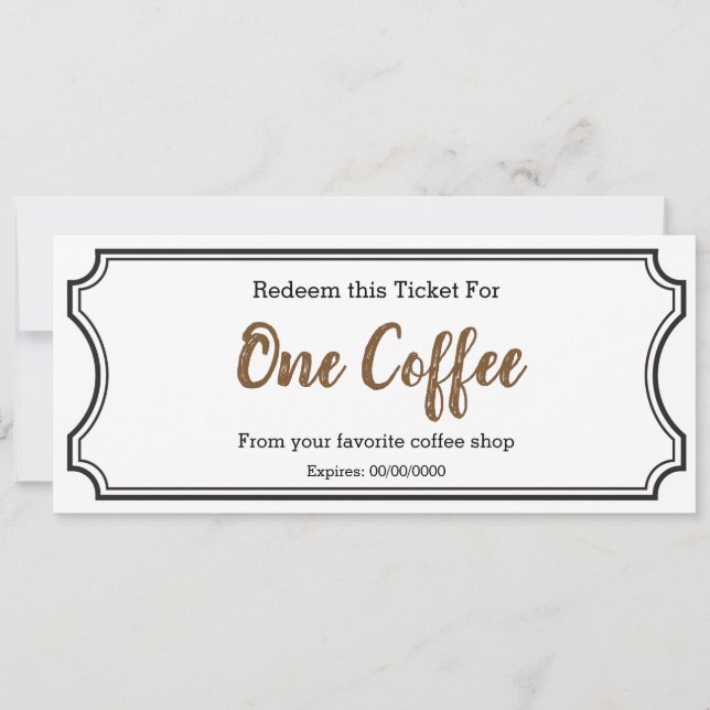 Carte Billet cadeau IOU Love Un café modifiable (Devant)