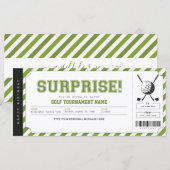 Carte Billet cadeau personnalisé Tournoi de golf Surpris (Devant / Derrière)