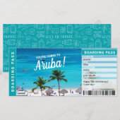 Carte Billet cadeau pour forfait Aruba Surprise Trip Boa (Devant / Derrière)