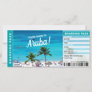 Carte Billet cadeau pour forfait Aruba Surprise Trip Boa