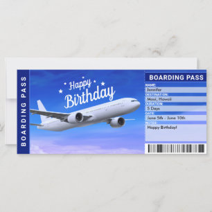 Carte Billet cadeau pour forfait d'anniversaire surprise