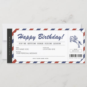 Carte Billet cadeau pour leçons d'équitation