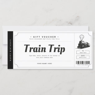 Carte Billet cadeau voyage train surprise
