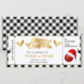 Carte Billet Cricket de Noël, Billet cadeau surprise (Devant / Derrière)