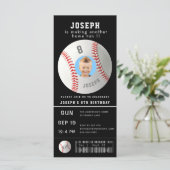 Carte Billet d'anniversaire Black Photo Baseball Invitat (Debout devant)